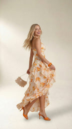 Vestido Longo Midi Caju