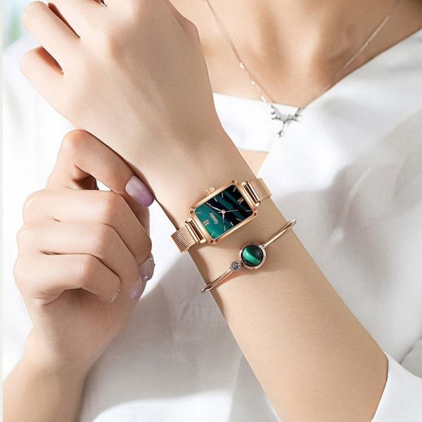 Relógio Velvet + Bracelete Esmeralda